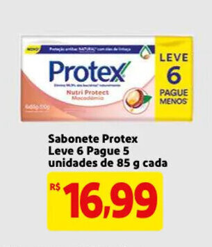 Mercado Extra Sabonete protex leve 6 pague 5 unidades de 85g cada oferta