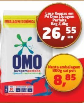 Tenda Atacado Lava-roupas em pó omo 2.4kg oferta