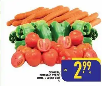 Mercantil Rodrigues Cenoura/ kg pimentão verde/ tomate longa vida oferta