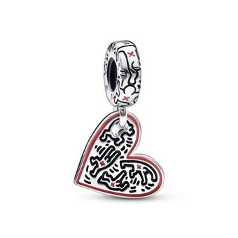 Pandora Charm pendente arte em linhas_ pessoas e coracao keith haring x pandor oferta