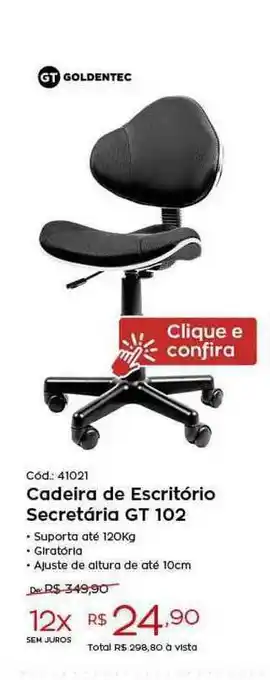 Cadeira De Escritório Secretária Gt 102