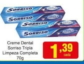 Rossi Supermercado Creme dental Sorriso Tripla Limpeza Completa 70g oferta