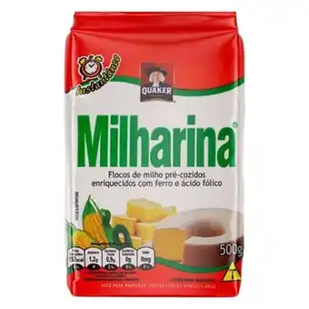 X Supermercados Flocos de milho pré-cozido quaker milharina pacote 500g oferta