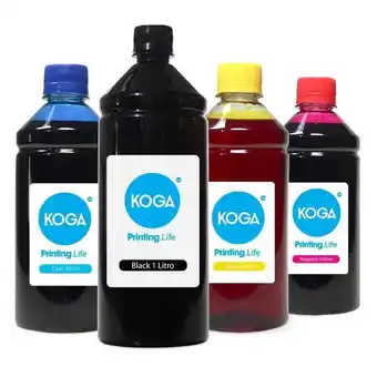 Carrefour Kit 4 tintas para cartucho hp 901 black 1 litro coloridas 500ml koga oferta