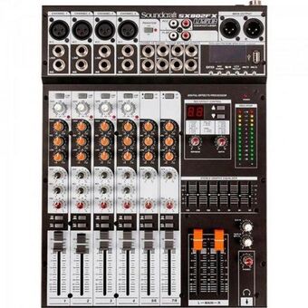Carrefour Mesa de som 8 canais usb sx802fx preta soundcraft oferta