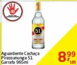 Tenda Atacado Aguardente cachaça pirassununga 51 965ml oferta