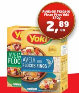 Tenda Atacado Aveia em flocos ou flocos finos yoki 170g oferta