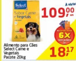 Tenda Atacado Alimento para cães select 20kg oferta