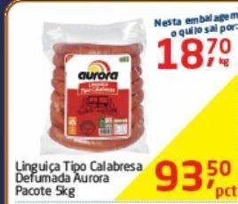 Tenda Atacado Linguiça calabresa aurora 5kg oferta