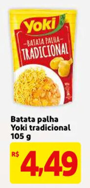 Mercado Extra Batata Palha Yoki tradicional 105g oferta