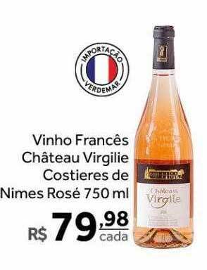 Verdemar Supermercado Vinho francês château virgilie costieres de nimes rosé oferta