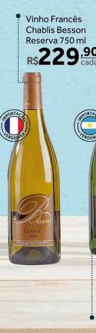 Verdemar Supermercado Vinho francês chablis besson reserva oferta