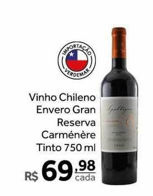 Verdemar Supermercado Vinho chileno envero gran reserva carménère tinto oferta