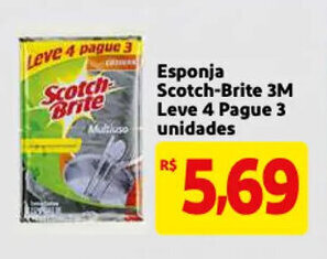 Esponja Scotch Brite 3M leve 4 pague 3 unidades