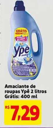Amaciante de roupas Ype 2l Gratis 400ml