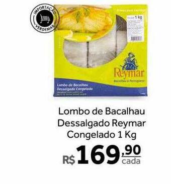 Verdemar Supermercado Lombo de bacalhau dessalgado reymar congelado oferta