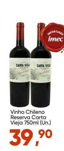 Imec Supermercados Vinho chileno reserva carta vieja oferta