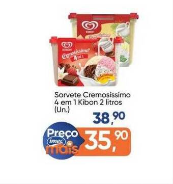 Imec Supermercados Sorvete cremosissimo 4 em 1 kibon oferta