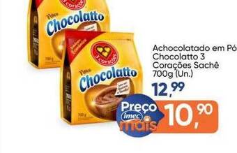 Imec Supermercados Achocolatado em pó chocolatto 3 corações oferta