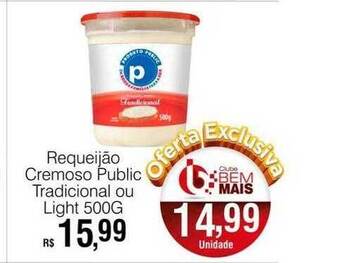 Supermercado Bem Barato Requeijão cremoso public tradicional ou light oferta