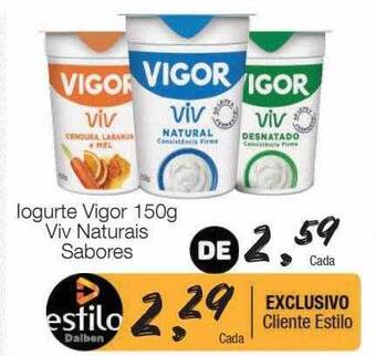 Supermercado Dalben Iogurte vigor viv naturais sabores oferta