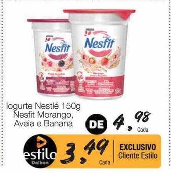 Supermercado Dalben Iogurte nestlé nesfit morango aveia e banana oferta