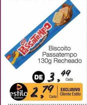 Supermercado Dalben Biscoito passatempo recheado oferta