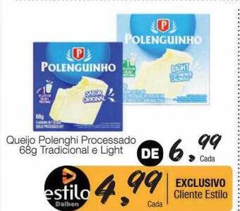 Supermercado Dalben Queijo polenghi processado tradicional e light oferta