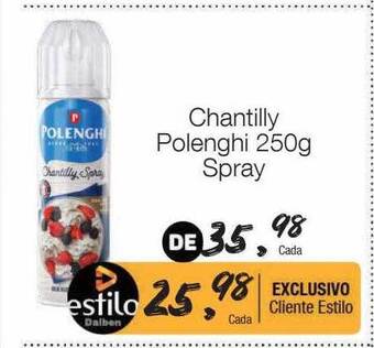 Supermercado Dalben Chantilly polenghi spray oferta