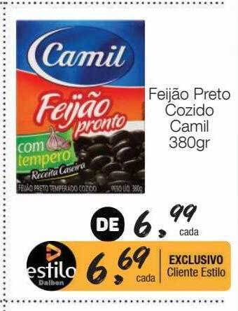 Supermercado Dalben Feijão preto cozido camil oferta