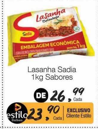 Supermercado Dalben Lasanha sadia sabores oferta