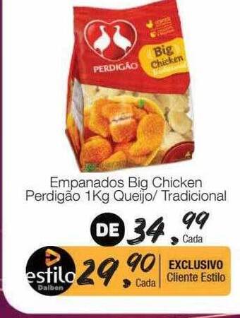 Supermercado Dalben Empanados big chicken perdigão queijo tradicional oferta