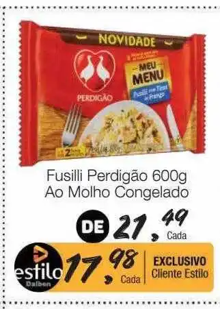 Supermercado Dalben Fusilli perdigão ao molho congelado oferta