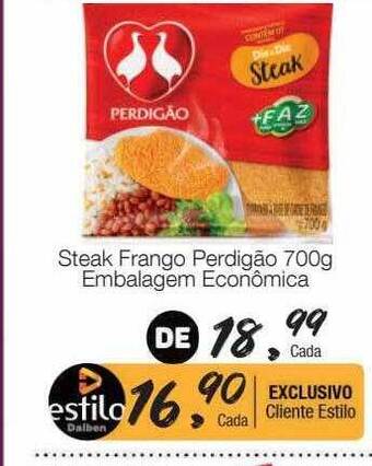 Supermercado Dalben Steak frango perdigão embalagem econômica oferta