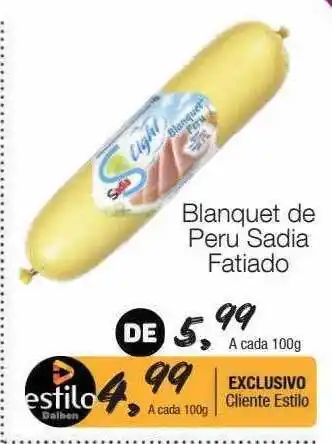 Supermercado Dalben Blanquet de peru sadia fatiado oferta