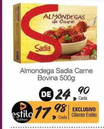 Supermercado Dalben Almondega sadia carne bovina oferta