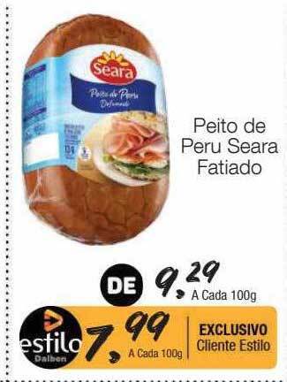 Supermercado Dalben Peito de peru seara fatiado oferta