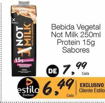 Bebida vegetal not milk protein sabores