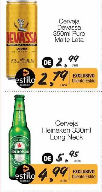 Supermercado Dalben Cerveja devassa puro malte cerveja heineken long neck oferta
