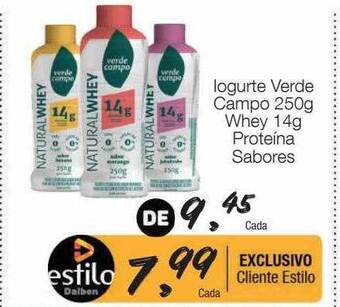 Supermercado Dalben Iogurte verde campo whey proteína sabores oferta