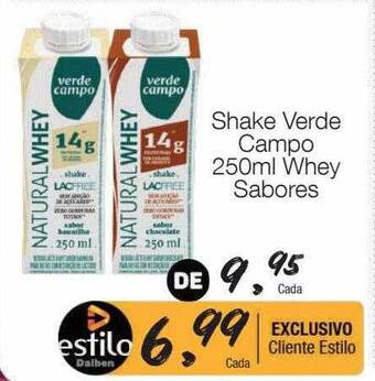 Supermercado Dalben Shake verde campo whey sabores oferta
