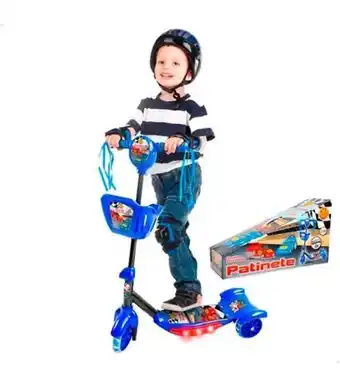 Patinete corrida divertida azul com cesta dm toys dmr5026