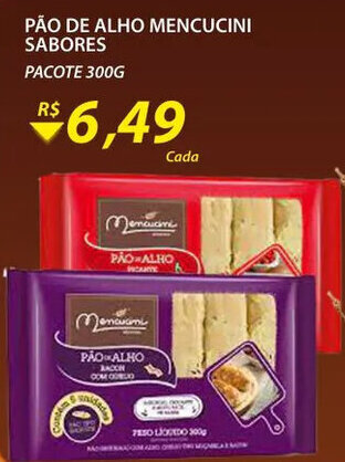 Pao de Alho Mencucini sabores 300g