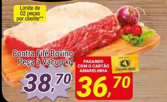 Amarelinha supermercados Contra File Bovino peca a vacuo 1kg oferta
