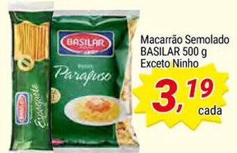 Amarelinha supermercados Macarrao Semolado Basilar 500g exceto Ninho oferta