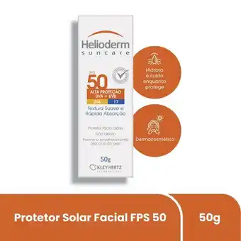 Farmácias Pague Menos Protetor solar facial helioderm fps50 50g oferta