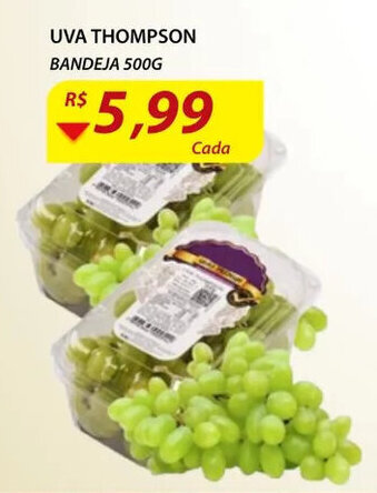 Assaí Atacadista Uva Thompson Bandeja 500g oferta