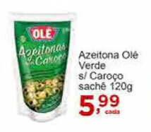 Rossi Supermercado Azeitona Ole Verde s/ caroco sache 120g oferta