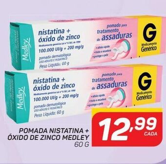 GBarbosa Pomada nistatina + óxido de zinco medley 60g oferta