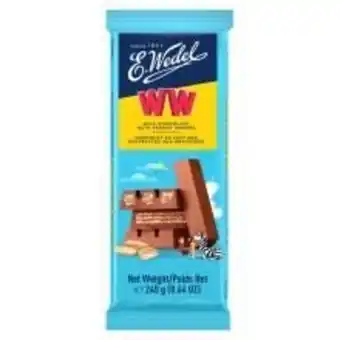 Angeloni Chocolate e.wedel ao leite com amendoim e wafer 245g oferta